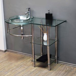MUEBLE PARA BAÑO VIDRIO 100 CMS LISTO PARA INSTALAR MV-015 - Imagen 2