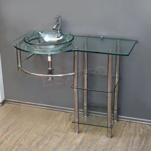 MUEBLE PARA BAÑO VIDRIO 100 CMS LISTO PARA INSTALAR MV-015 - Imagen 1