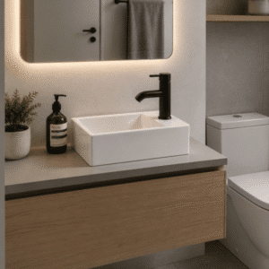Econokit Mini Grand N Paquete Lavabo llave negra y desagües