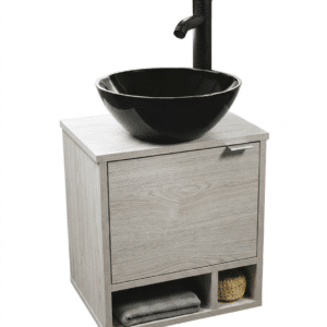 MUEBLE PARA BAÑO MODERNO LAVABO NEGRO DCNB NERO N - Imagen 2