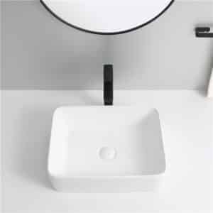 Econokit Borde NC Paquete Lavabo grifo negro cuadrado contra y céspol - Imagen 2