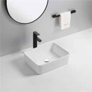 Econokit Borde NC Paquete Lavabo grifo negro cuadrado contra y céspol - Imagen 1