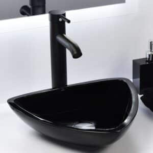 Econokit Drei N Paquete Lavabo ovalin negro llave negra contra y céspol - Imagen 3