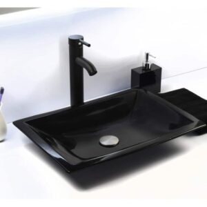 Econokit Flat N Paquete Lavabo ovalin negro llave negra contra y céspol