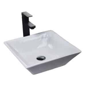 Econokit Maya NC Paquete Lavabo + Llave negra cuadrada + Desagües - Imagen 2