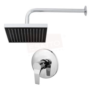 Econokit Renzo 4 paquete regadera lluvia y brazo - Imagen 1