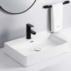 Econokit Zegno NC Paquete Lavabo con llave negra cuadrada y desagües