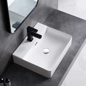 Econokit Zigna NC Paquete Lavabo con llave negra cuadrada y desagües - Imagen 3