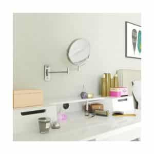 Espejo baño redondo a pared muro plegable de 8" doble cara con aumento lupa 20 cms AC-044 - Imagen 2