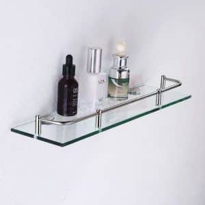 Kit Bel Espejo baño redondo a pared muro plegable 20 cms doble cara aumento y dos repisas de cristal - Imagen 8