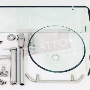 Mueble para baño cristal vidrio llave negra MV-011N - Imagen 4