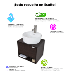 MUEBLE PARA BAÑO MODERNO DCTA RONDÓ SATIN - Imagen 8