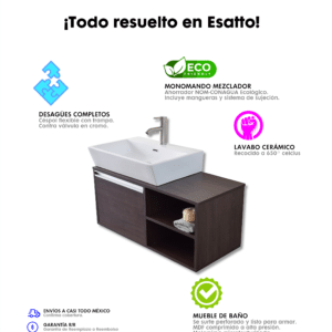 MUEBLE PARA BAÑO MODERNO DDTC GLAM SATIN - Imagen 10