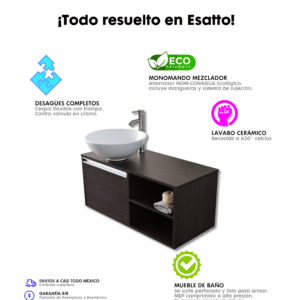 MUEBLE PARA BAÑO MODERNO DDTC GLOBUS 2 SATIN - Imagen 9