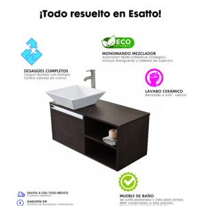 MUEBLE PARA BAÑO MODERNO DDTC MAYA SATIN - Imagen 8