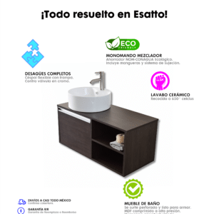 MUEBLE PARA BAÑO MODERNO DDTC RONDO SATIN - Imagen 8