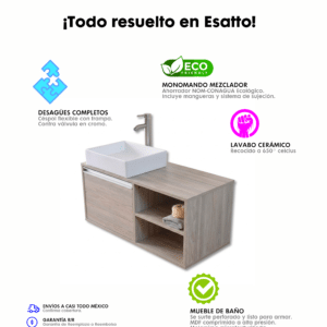 MUEBLE PARA BAÑO MODERNO DDTC PLATZ SATIN - Imagen 9