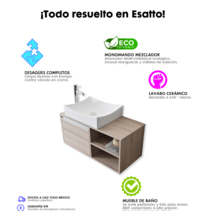 Paquete Mueble DDUC y Sanitario WC-001 Espejo gratis - Imagen 11