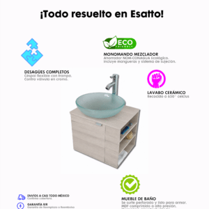 MUEBLE PARA BAÑO MODERNO DTUA DROP SATIN 2 - Imagen 8
