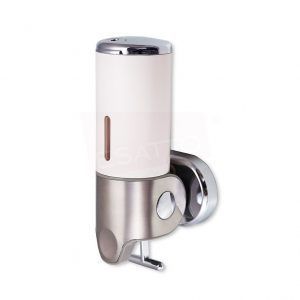 Despachador jabón DI-014 en acero inoxidable y blanco de lujo