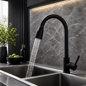 MBF025N LLAVE MONOMANDO NEGRO DE COCINA REGADERA EXTRAIBLE - Imagen 1