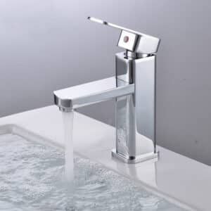 LLAVE MONOMANDO PARA LAVABO CUADRADO BAJO CROMO MZA031C - Imagen 1