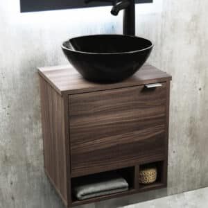 MUEBLE PARA BAÑO MODERNO LAVABO NEGRO DCNB NERO N - Imagen 1