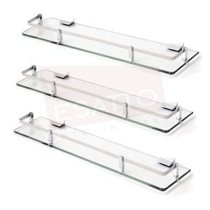 Paquete de 3 Repisas vidrio cromo AC-030