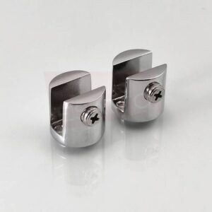 Set de 4 soportes de muro para repisa metal cromo con prisionero HE-014 - Imagen 4