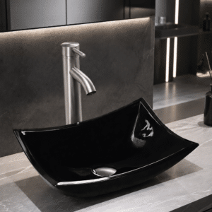 Econokit Stylo Satín Paquete Lavabo ovalin negro llave contra y céspol - Imagen 1