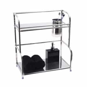Repisero organizador especiero toallero con vaso cromo 2 niveles AC-049 - Imagen 2