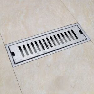 Coladera lineal desagüe a piso rejilla acero inoxidable con válvula antirretorno 40 x 10 cms HE-011 - Imagen 3