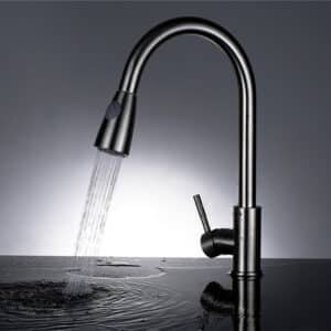 GC-026 LLAVE MONOMANDO SATINADO DE COCINA REGADERA EXTRAIBLE