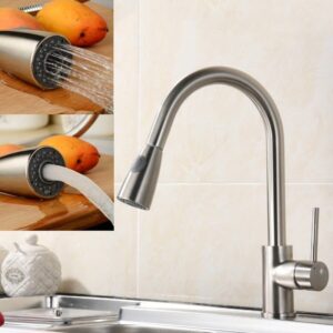 GC-026 LLAVE MONOMANDO SATINADO DE COCINA REGADERA EXTRAIBLE - Imagen 5