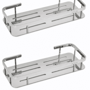 Paquete de 2 repisas rectas acero cromo AC-033
