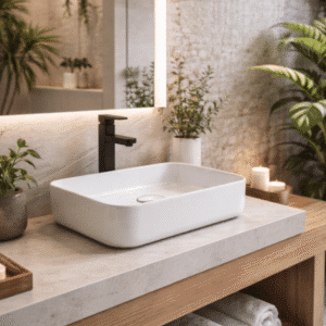 Econokit Kante NC Paquete Lavabo llave negra cuadrada + desagües - Imagen 1