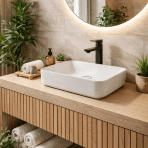 Econokit Kante NC Paquete Lavabo llave negra cuadrada + desagües - Imagen 2