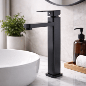 Econokit Borde NC Paquete Lavabo grifo negro cuadrado contra y céspol - Imagen 4