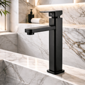 LLAVE MONOMANDO PARA BAÑO ALTO CUADRADO NEGRO MZA039N - Imagen 2