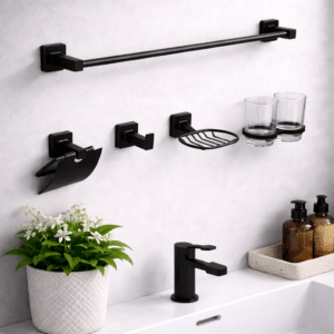 Set de 5 accesorios negros para baño AC-046 - Imagen 2