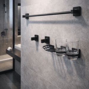 Set de 5 accesorios negros para baño AC-046 - Imagen 1