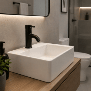 Econokit Luft N Paquete Lavabo llave negra y desagües - Imagen 1