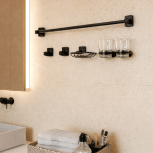 Set de 5 accesorios negros para baño AC-046 - Imagen 3