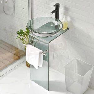 Mueble para baño cristal vidrio llave negra MV-011N - Imagen 1