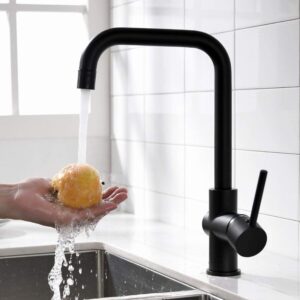 LLAVE MONOMANDO CUADRADO GIRATORIA NEGRO DE COCINA GC-029 - Imagen 4
