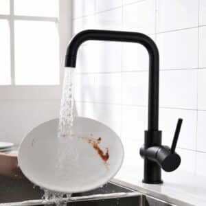 LLAVE MONOMANDO CUADRADO GIRATORIA NEGRO DE COCINA GC-029 - Imagen 3