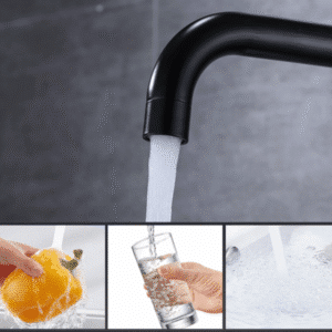 LLAVE MONOMANDO CUADRADO GIRATORIA NEGRO DE COCINA GC-029 - Imagen 5