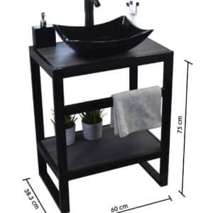 MUEBLE PARA BAÑO MODERNO ACERO NEGRO TEC STYLO N - Imagen 3