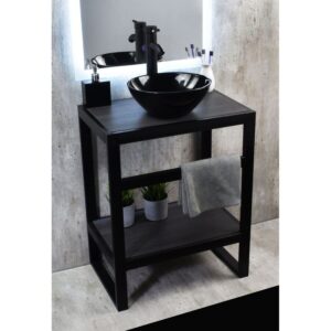 MUEBLE PARA BAÑO MODERNO ACERO NEGRO TEC NERO N