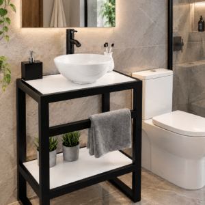 MUEBLE PARA BAÑO MODERNO ACERO NEGRO TEC GLOBIE N